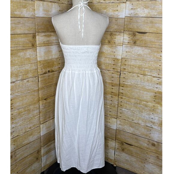 SEA SPICE RESORT WEAR ARABELLA PERUVIAN COTTON SPLIT MIDI DRESS SIZE SMALL - Picture 5 of 6